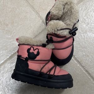 Zara Pink and Black Kids Snow Boots